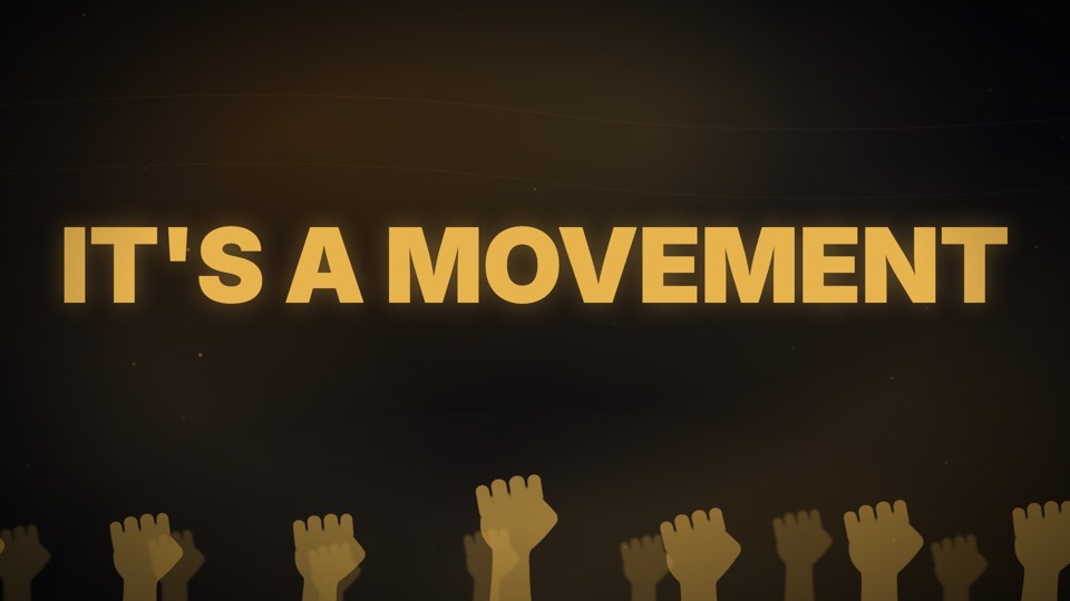 Movement typographic stamp frame
